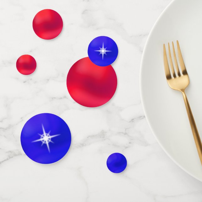 Elegant Blue and Red Table Confetti (Group)