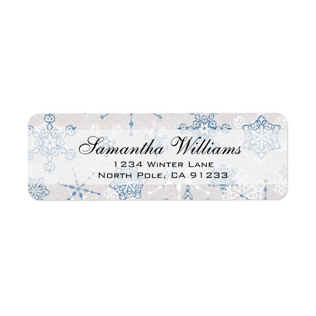 Elegant Blue and SIlver Holiday Snowflake (Front)