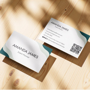 Elegant blue and white business card