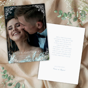 Elegant Blue and White Chinoiserie Vintage Wedding Thank You Card