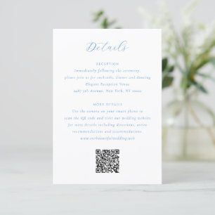 Elegant Blue and White Coastal Chic Wedding Enclosure Card