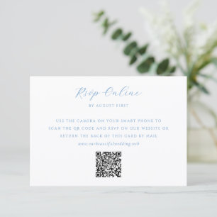 Elegant Blue and White Coastal Chic Wedding RSVP Card