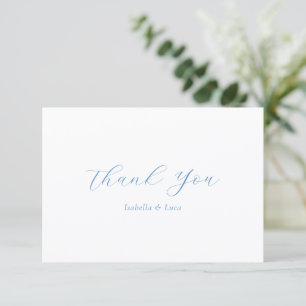 Elegant Blue and White Coastal Chic Wedding Thank You Card