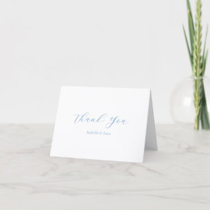 Elegant Blue and White Coastal Chic Wedding Thank You Card