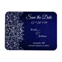 Elegant Blue and White Damask Save the Date