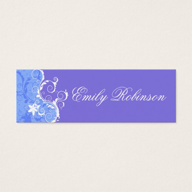 Elegant Blue and White Flowers (Front)