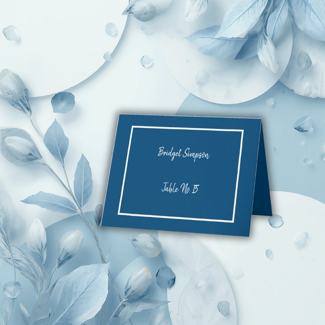 elegant blue and white guest Seating Cards (Creator Uploaded)