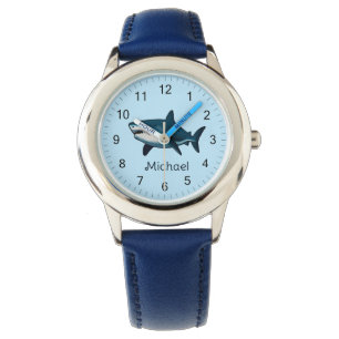 Elegant blue and white shark fish Personalized Watch