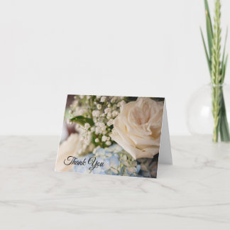 Elegant Blue and White Thank You Card Wedding