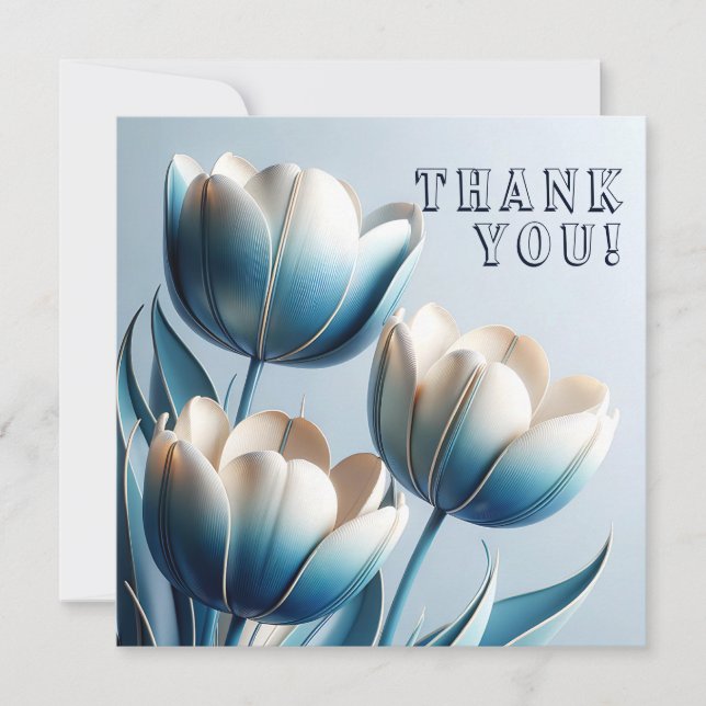Elegant Blue and White Tulips (Front)