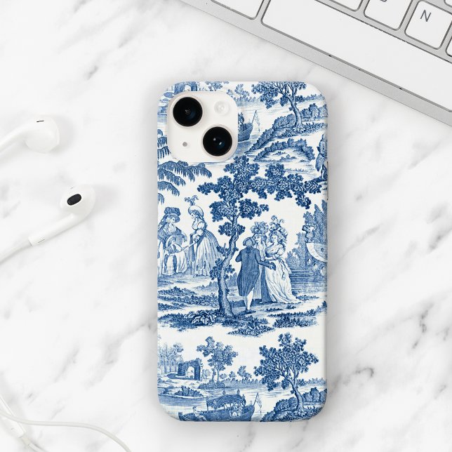 Elegant Blue and White Vintage French Toile Case-Mate iPhone Case (Creator Uploaded)
