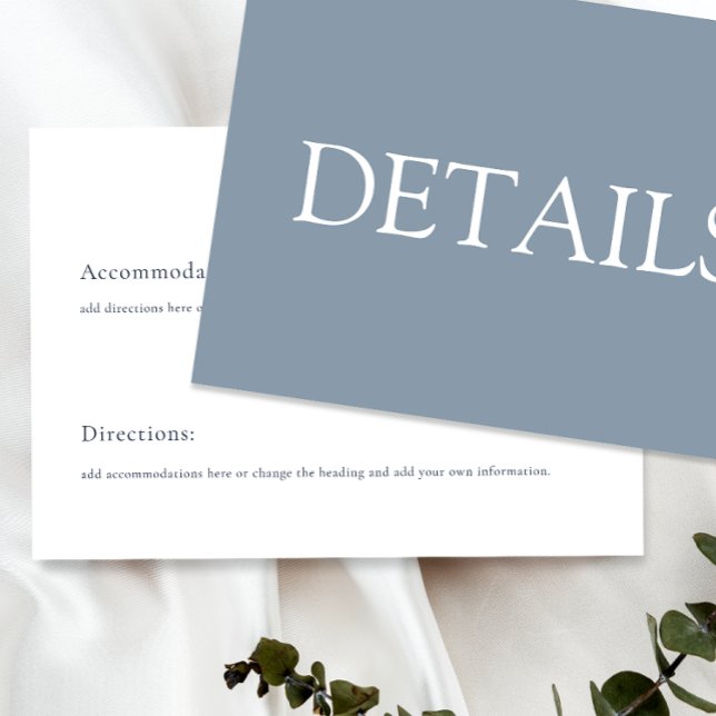 Elegant Blue and White Wedding Enclosure Card (Creator Uploaded)