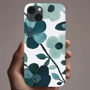 Elegant Blue Aqua Floral Botanical Phone Case
