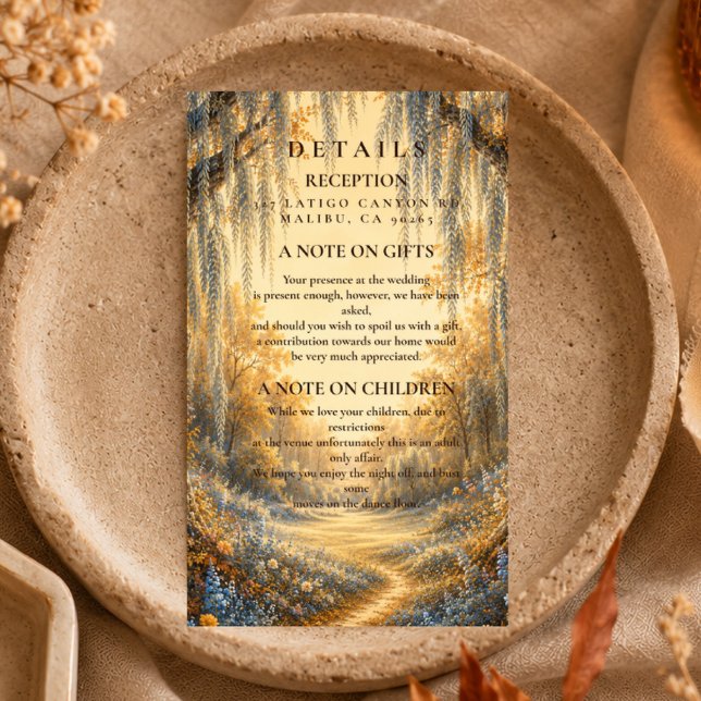 Elegant Blue Autumn Wedding Enclosure Card (Creator Uploaded)
