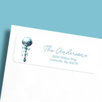 Elegant Blue Baby Rattle Boy Baby Shower Address