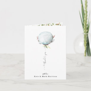 Elegant Blue Balloon Thank You Card