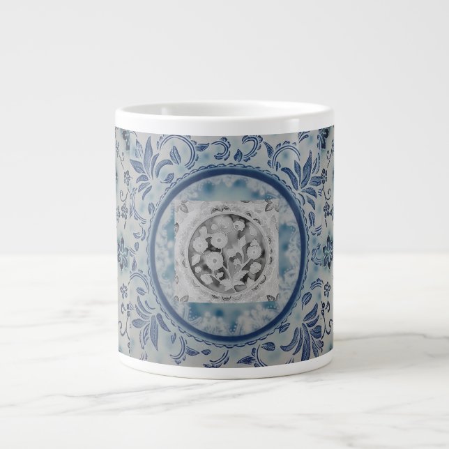 Elegant Blue Batik Speciality Mug (Front)