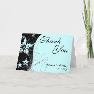 Elegant Blue Beach Destination Themed Thank You Card