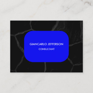 Elegant Blue Black Stone Minimalist Professional Business Card