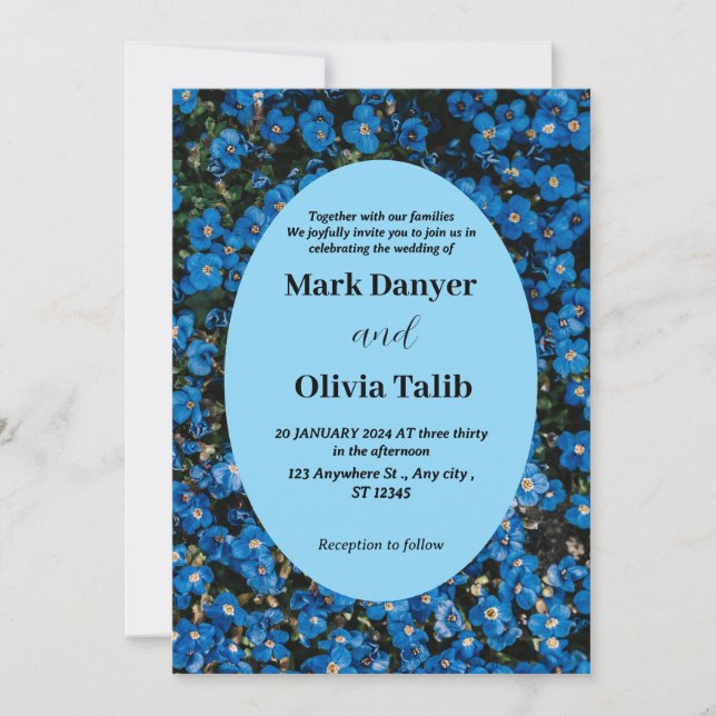 Elegant Blue Board Wedding Invitation Template (Front)