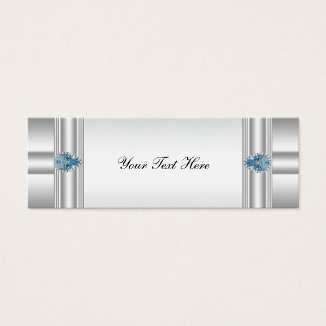 Elegant Blue Bomboniere Tags (Front)