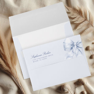 Elegant Blue Bow Bridal Shower Envelope