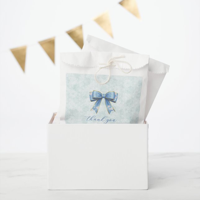 Elegant Blue Bow Engagement Party Invitation Favour Bags (Party)