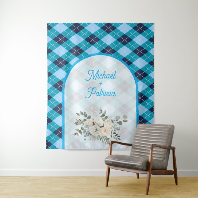 Elegant Blue Bridal Shower  Tapestry (In Situ)