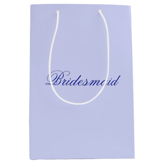 Elegant Blue Bridesmaid Medium Gift Bag (Front)