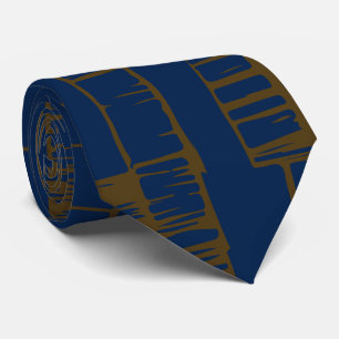 Elegant blue &brown abstract pattern tie