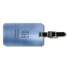 Elegant Blue Brushed Metal Monogrammed