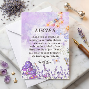 Elegant Blue Butterfly Baby Shower Thank You Card