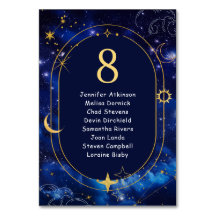 Elegant blue celestial wedding seating 