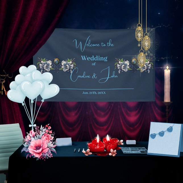 Elegant blue celtic design banner (Blue celtic design)