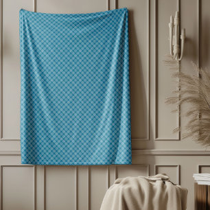 Elegant Blue Chequered Blanket for Home Decor
