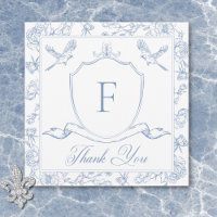 Elegant Blue Chinoiserie Bird & Crest Wedding