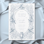 Elegant Blue Chinoiserie Nature & Birds Wedding Invitation<br><div class="desc">Elevate your wedding celebration with our elegant chinoiserie wedding invitation, a perfect blend of timeless elegance and rustic charm. Featuring a delicate nature-inspired design, this design showcases intricate vining foliage, graceful branches, and charming bird motifs in a soft, dusty blue palette. The chinoiserie style adds a sophisticated, vintage feel, while...</div>