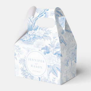 Elegant Blue Chinoiserie Porcelain Wedding Favour Box