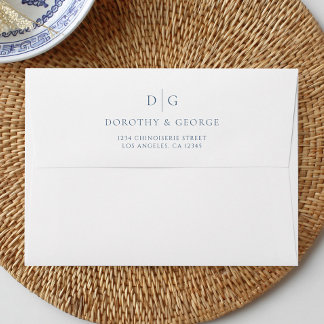 Elegant Blue Chinoiserie Wedding Envelope