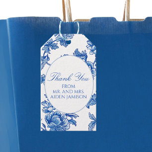Elegant Blue Chinoiserie Wedding Favor  Gift Tags