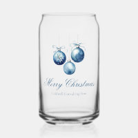 Elegant Blue Christmas Ornaments Company Party