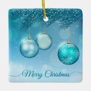 Elegant Blue Christmas Ornaments Ornament