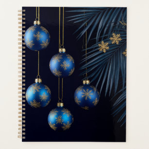 Elegant Blue Christmas Ornaments Planner