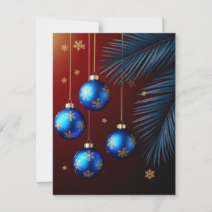 Elegant Blue Christmas Ornaments Postcard