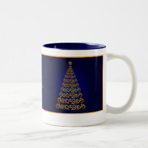 Elegant Blue Christmas Tree Mug