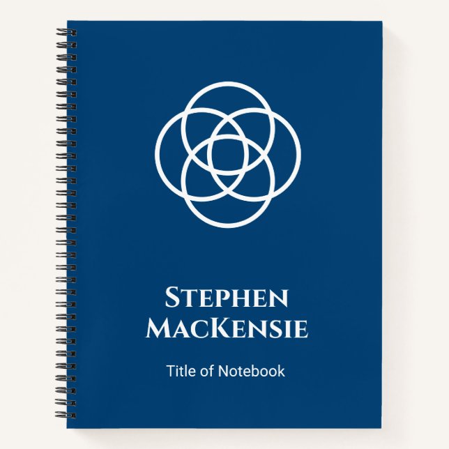 Elegant Blue Circles Logo  Notebook (Front)