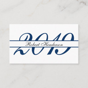 Elegant blue classic insert card graduation name