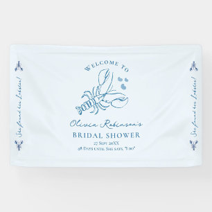 Elegant Blue Coastal Lobster Bridal Shower Banner