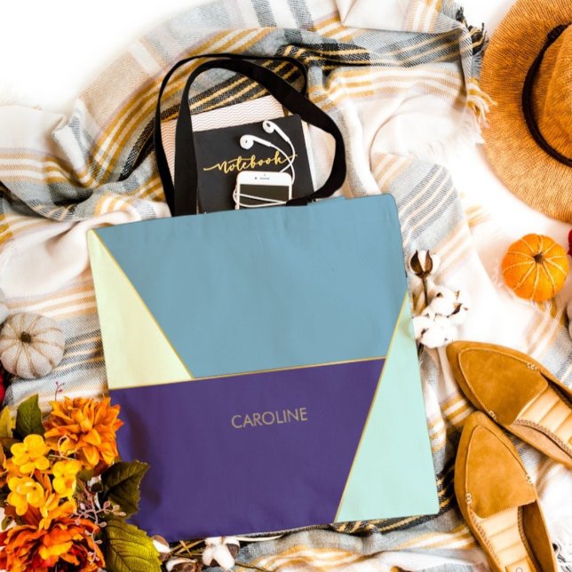 Elegant Blue Colourful artistic Cute Pattern Tote Bag (Creator Uploaded)