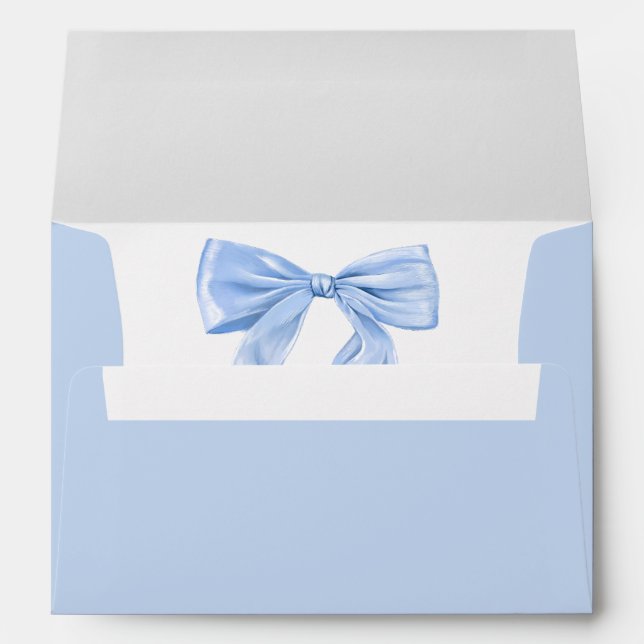 Elegant Blue Coquette Bow Envelope (Back (Bottom))